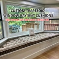Trapezoid Custom size and shape tufted  window  seat, bench, sofa, floor cushions, reading nook