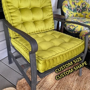 Vallini Velvet Fabric French Cushion | Bench Cushion | Sofa Cushion |Custom Window Seat Cushion |Floor Pillow |Couch Cushion |Daybed Cushion