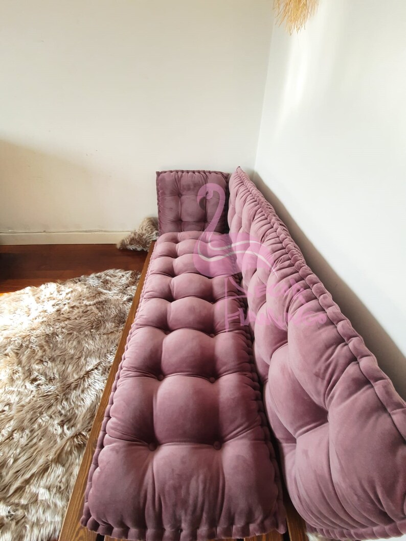 Velvet Fabric Floor Cushion Velvet Fabric Elegant Sofa Etsy
