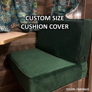 Velvet Cushion Cover | Velvet Fabric | Pillow Cover|  | Zippered Cushion Cover | Washable Custom Bench Cushion Cover| Custom Cover