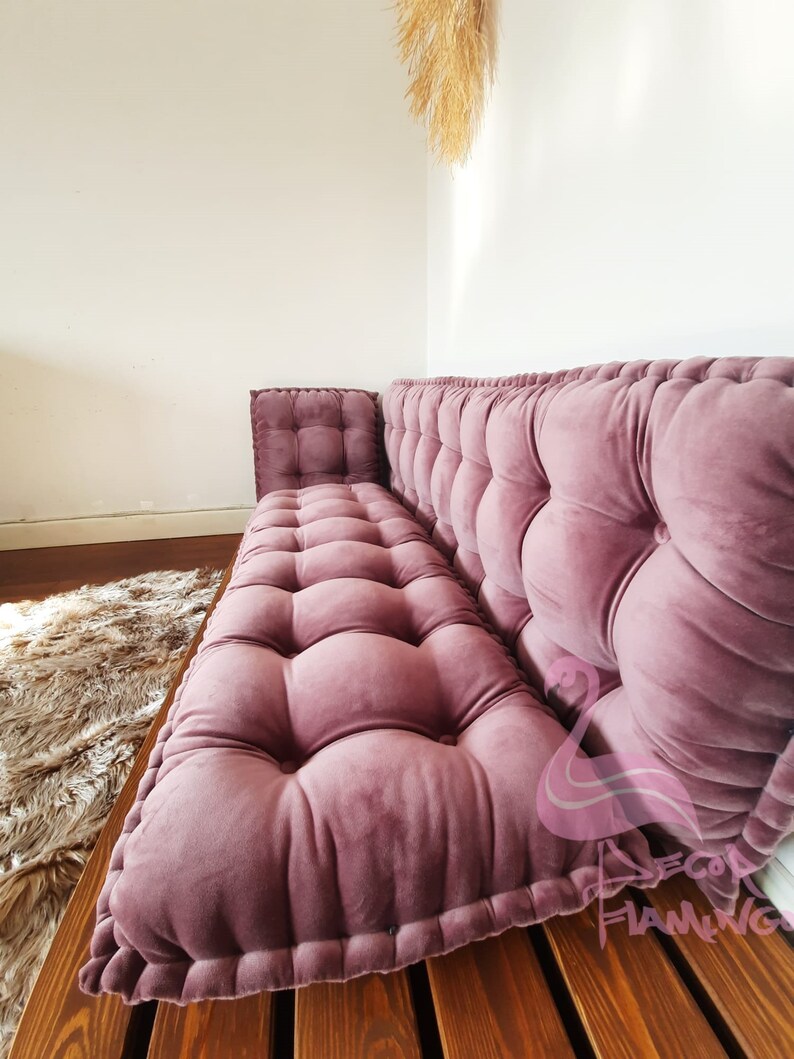 Velvet Fabric Floor Cushion Velvet Fabric Elegant Sofa Etsy