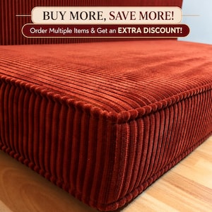 Custom Corduroy Cushion Cover/ Bench&Sofa Cover/ Window Seat Case / Made toMeasure/ Removable ZipperedFabric