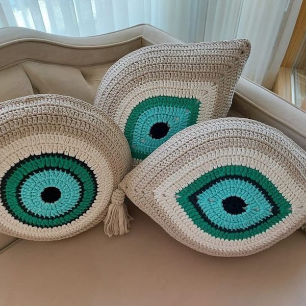 Evil Eye Pillow, Eye Pillow, Christmas gift, Knitting Pillow, Decorative Pillows, Thrown Pillow, Gift for Her, Housewarming Gift, Gift