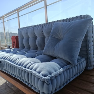 Velvet french cushion, Bench cushion, Window seat cushion, Floor cushion, Sofa cushion, Daybed cushion, Couch cushion, Floor sofa, Sofa bed
