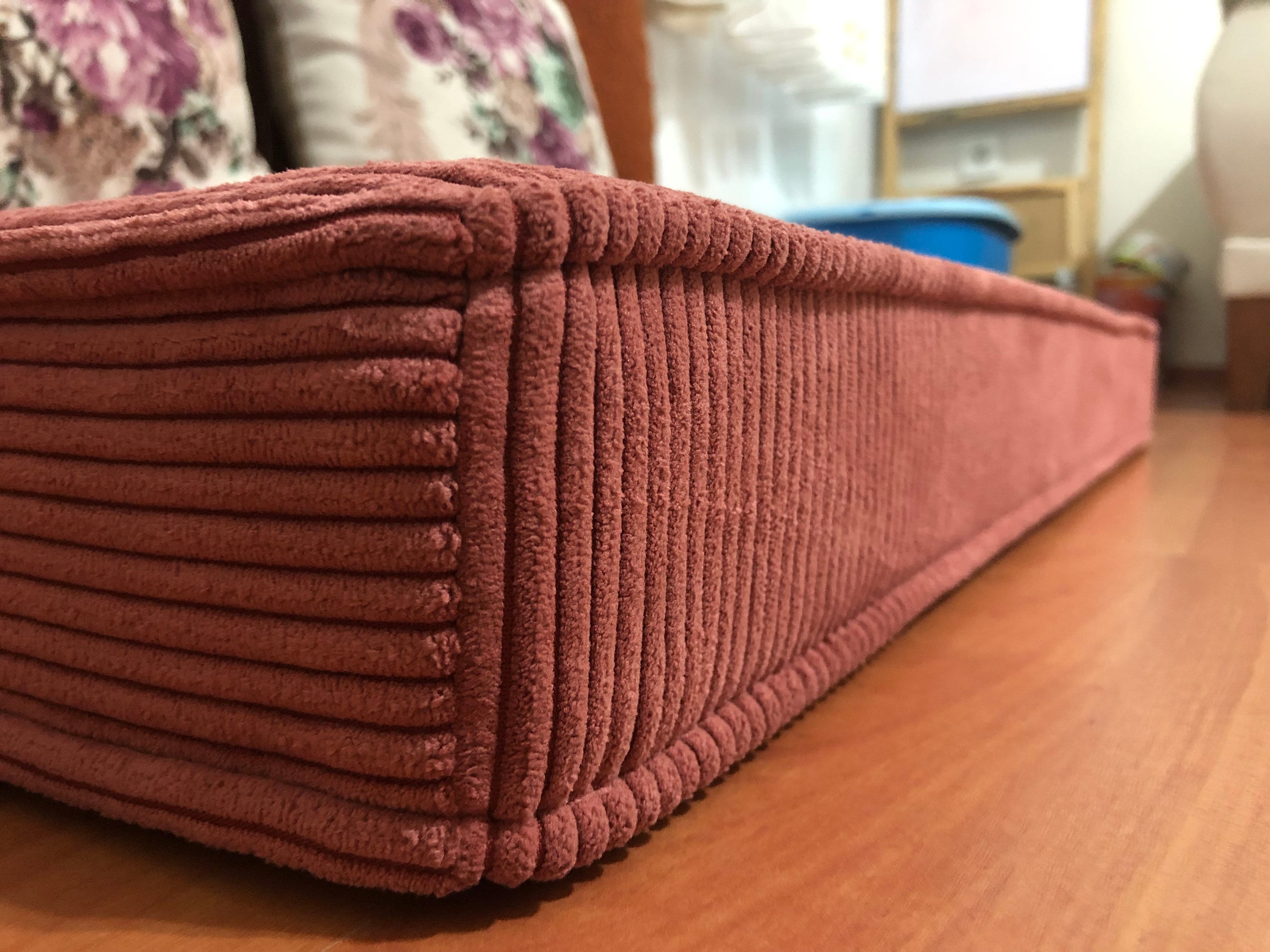 Corduroy Fabric Cushion, Floor Cushion, Window Seat, Washable Zippered Cushion,  Bench Cushion, Sofa bed, Daybed cushion, Floor sofa, Kallax