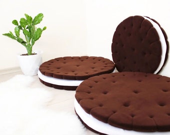 Cookie Pillow, Christmas gift, Decorative pillows, Biscuit pillow, Oreo Pillow, For Kids.