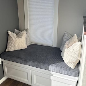 Custom Corduroy Bench Cushion | Floor, Window Seat Cushion | Washable Quality Fabric image 2