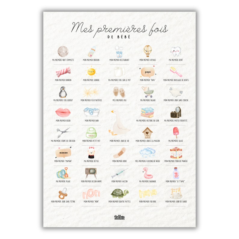 Cartel primeras veces del bebé para estampar "Las primeras veces de mi bebé" | Idea de regalo de nacimiento | Cartel de fechas de bebé | decoración bebe imagen 4