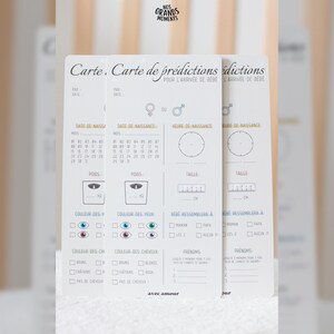 Cartes de prédictions bébé en lots | Cartes de pronostics bébé | Jeu baby shower / jeu gender reveal | Baby pronostic | A remplir ! image 4