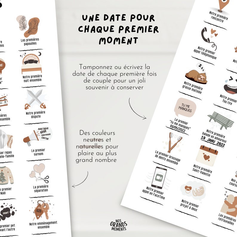 Cartel de pareja para rellenar "Nuestra historia de amor en 30 fechas" | Cartel para estampar | Cartel de pareja, San Valentín | Formato A4 + A3 imagen 3