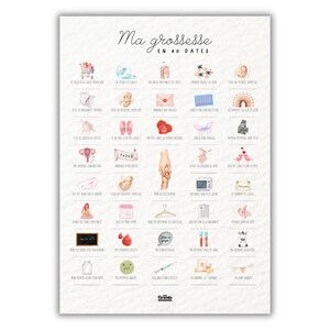 Cartel de embarazo "Mi embarazo en 40 fechas" | Seguimiento del embarazo para sellar | Idea de regalo para futura madre imagen 4