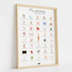 Cartel de embarazo "Mi embarazo en 40 fechas" | Seguimiento del embarazo para sellar | Idea de regalo para futura madre imagen 1