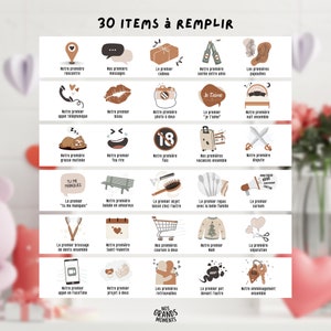 Cartel de pareja para rellenar "Nuestra historia de amor en 30 fechas" | Cartel para estampar | Cartel de pareja, San Valentín | Formato A4 + A3 imagen 6