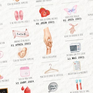 Cartel de embarazo "Mi embarazo en 40 fechas" | Seguimiento del embarazo para sellar | Idea de regalo para futura madre imagen 5
