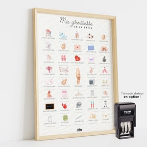 Cartel de embarazo "Mi embarazo en 40 fechas" | Seguimiento del embarazo para sellar | Idea de regalo para futura madre imagen 3
