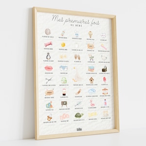Cartel primeras veces del bebé para estampar "Las primeras veces de mi bebé" | Idea de regalo de nacimiento | Cartel de fechas de bebé | decoración bebe imagen 1