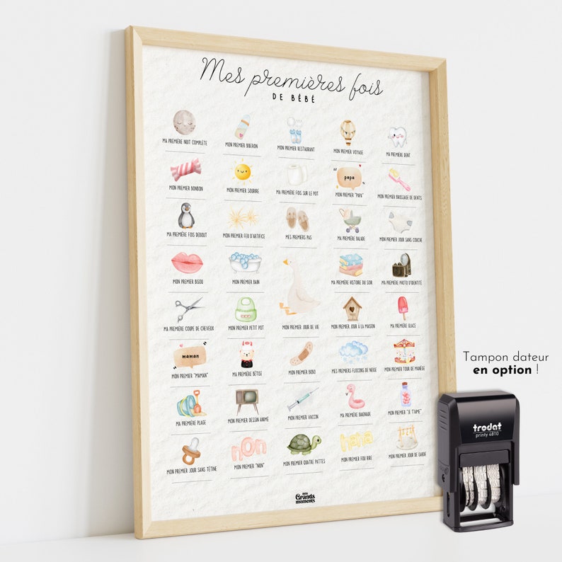 Cartel primeras veces del bebé para estampar "Las primeras veces de mi bebé" | Idea de regalo de nacimiento | Cartel de fechas de bebé | decoración bebe imagen 2