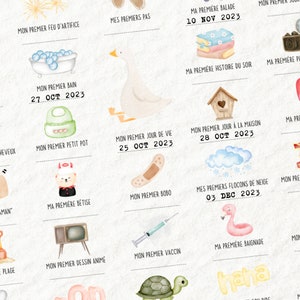 Cartel primeras veces del bebé para estampar "Las primeras veces de mi bebé" | Idea de regalo de nacimiento | Cartel de fechas de bebé | decoración bebe imagen 5