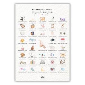 Cartel para estampar "Mis primeras veces como súper papá" | Póster futuro papá | Cartel de papá | Idea de regalo para papá joven imagen 4