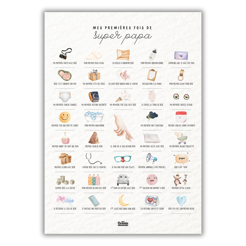 Cartel para estampar "Mis primeras veces como súper papá" | Póster futuro papá | Cartel de papá | Idea de regalo para papá joven imagen 4
