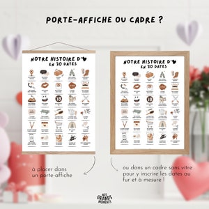 Cartel de pareja para rellenar "Nuestra historia de amor en 30 fechas" | Cartel para estampar | Cartel de pareja, San Valentín | Formato A4 + A3 imagen 5