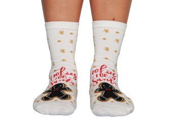 Santa Socks | Funny Gift For Christmas | Winter Soft Socks | Colorful Socks | Women Socks | Crazy Socks | Gift for Her | Woven Socks