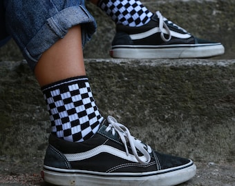 Checkered Board Design Socks | Happy Socks | Colorful Socks | Funky Socks | Cool Socks | Stocking Stuffer Ideas | Unisex | Gift for Her
