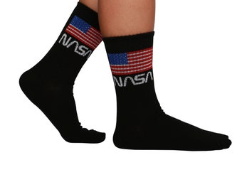 American Flag Socks for Men | Nasa Socks | Funny Socks | Unisex Happy Socks | Novelty Christmas Gift for Her | Crazy Socks | Gift Ideas