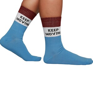 KEEP MOVING Socks for Her Funny Socks Women Happy Socks Novelty Christmas Gift for Her Crazy Socks Gift Ideas Cute Socks image 3