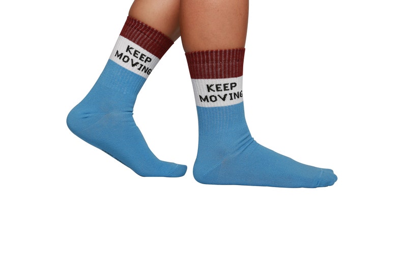 KEEP MOVING Socks for Her Funny Socks Women Happy Socks Novelty Christmas Gift for Her Crazy Socks Gift Ideas Cute Socks image 3