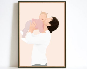 SIMPLE individuelle digitale Illustration, digitales Porträt, Illustration vom Foto, minimalistische Illustration, digitaler Download, individuelles Kunstgeschenk