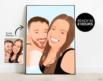 retrato de pareja, regalo para pareja, retrato sin rostro, dibujo de compromiso, retrato de novio, retrato de familia, regalo personalizado, regalo para ella