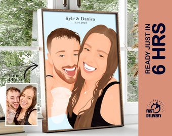 Retrato personalizado, Retrato de pareja, Ilustración de pareja, Retrato de pareja personalizado, Retrato de familia, Retrato personalizado, Regalo de pareja para ella