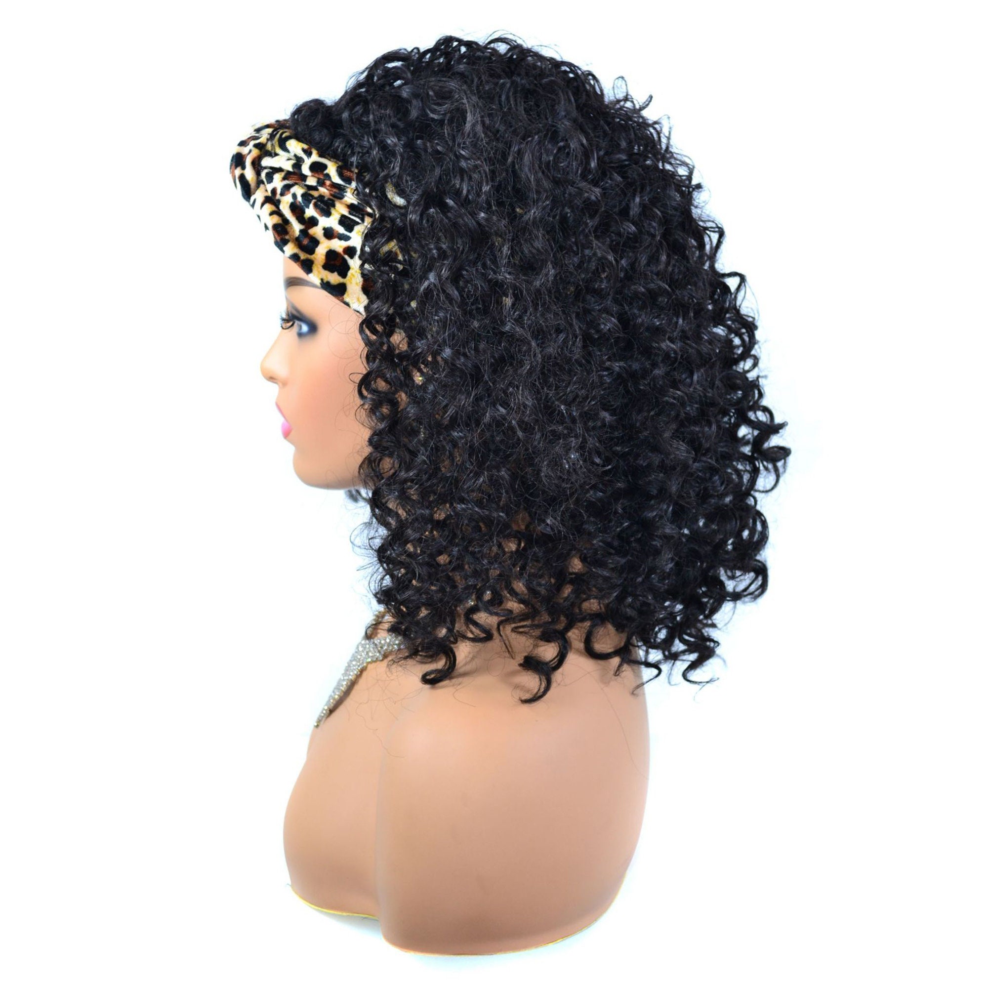 Curly Short Wigs Natural Wigs Hair Band Wigs Black Female Etsy