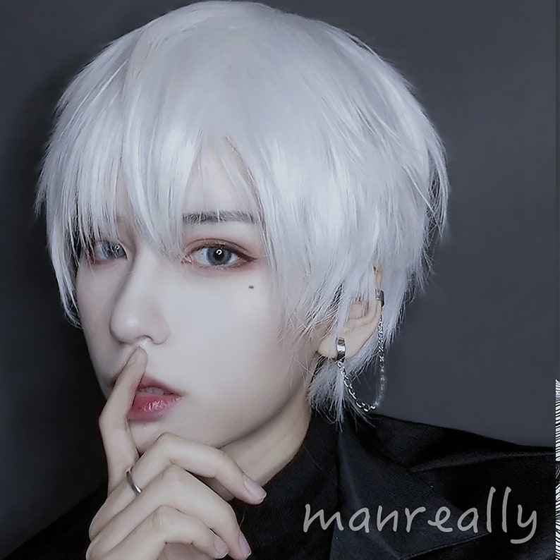 Ombre Wig With Bangcool Girl Wiganime Wigboy Wigsilver Etsy