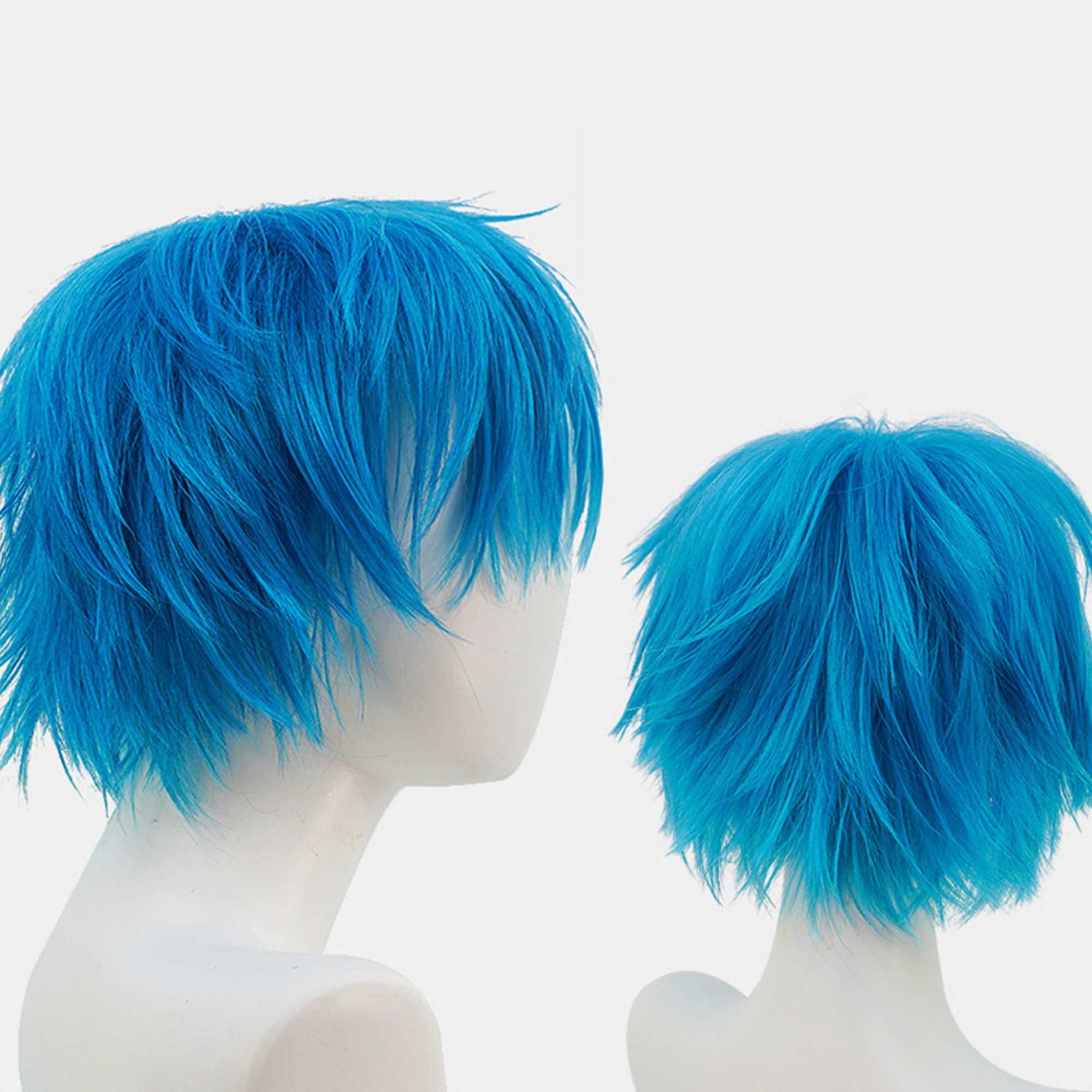 Men Anime Costume Short Blue straight cosplay party wig hair Cosplay wig  Decor