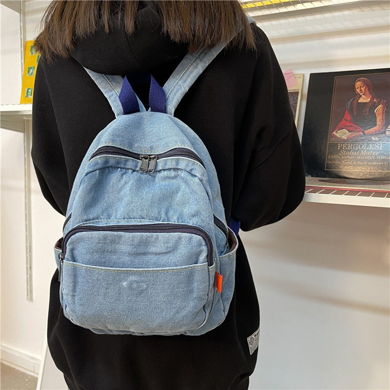Little girl denim mini backpack