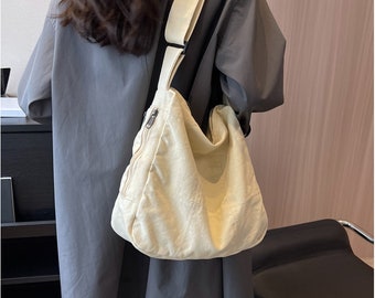 Gray Fashionable Rhombus Embroidery Large Capacity Multi-pocket Shoulder  Handheld Tote Bag For Women