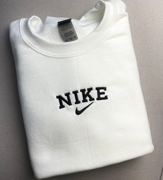nike white crew neck sweater