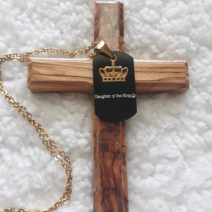 Religious Gift, Christian Jewelry, Faith Based Scripture Necklace, Daughter of the King Necklace for Women, Queen Crown Necklace
