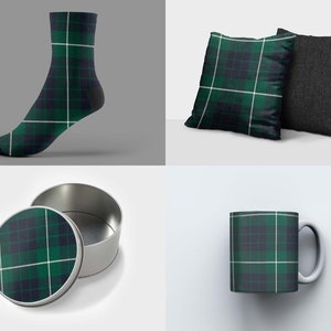 Hamilton Green Tartan Gifts | Mug, Socks, Cushion, Phone Cover, Tin, Face Mask - Scottish Clan Hamilton Green Scottish Gift