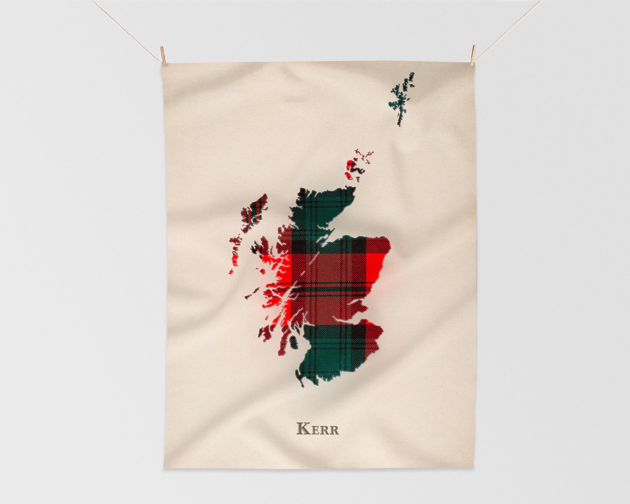 Clan Kerr Scottish Tartan Map Kerr Wall Decor, Ready to Hang, Canvas ...