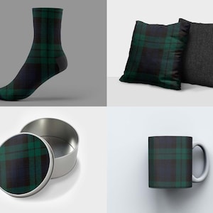 Black Watch Modern Tartan Gifts | Mug, Socks, Cushion, Phone Cover, Buscuit Tin, Face Mask - Scottish Clan Black Watch Scottish Gift