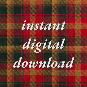 Puede incluir: Un fondo de cuadros rojos, amarillos y verdes con el texto "descarga digital instantánea" en blanco.