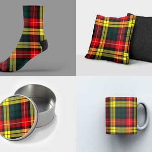 Buchanan Tartan Gifts | Mug, Socks, Cushion, Phone Cover, Tin, Face Mask - Scottish Clan Buchanan Scottish Gift