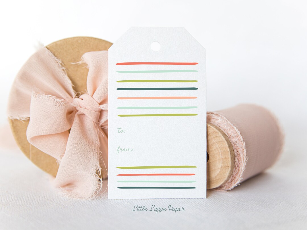 Festive Lines Gift Tags – Set of 8 Gift Tags – 2 X 3.5 Gift Tags ...