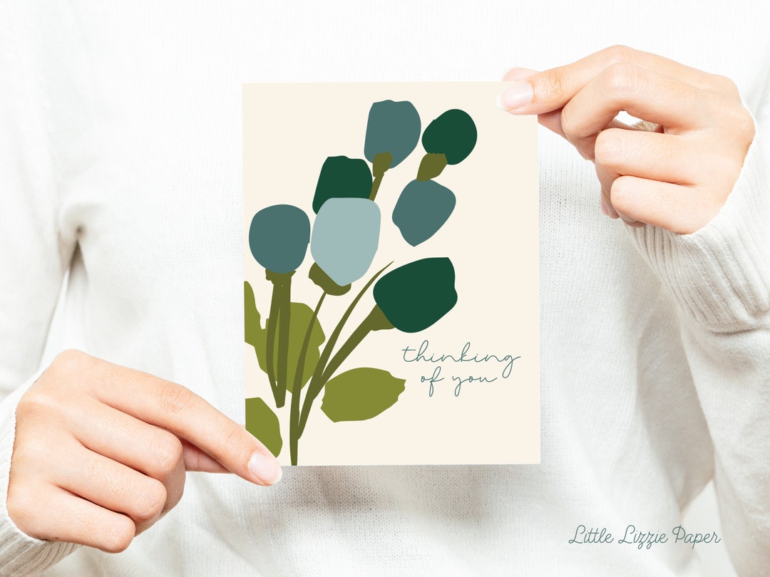 Thinking of You Card – Floral Card – Sympathy Card – Folded 4.25 X 5.5 ...