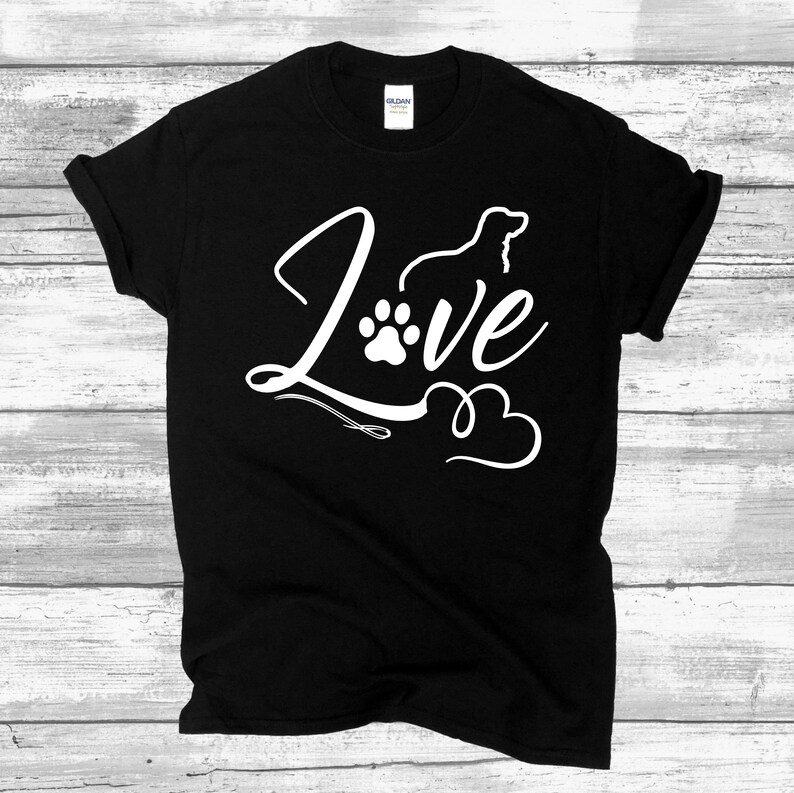 Love Dog Typography Dog Mama Dog Papa Tee Shirt Love Shirt Dog Mom Dad Tee Gift For Fur Parents Love Dog T-Shirt Love Dog Gift