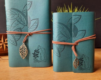 Engraved Vegan Leather Journal / Personalized Photo Notebook