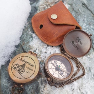 PERSONALIZED MEN GIFT - Personalized Functional Engraved Compass - Engraved Photo Compass - Gift For Him - Father&#39;s day gift